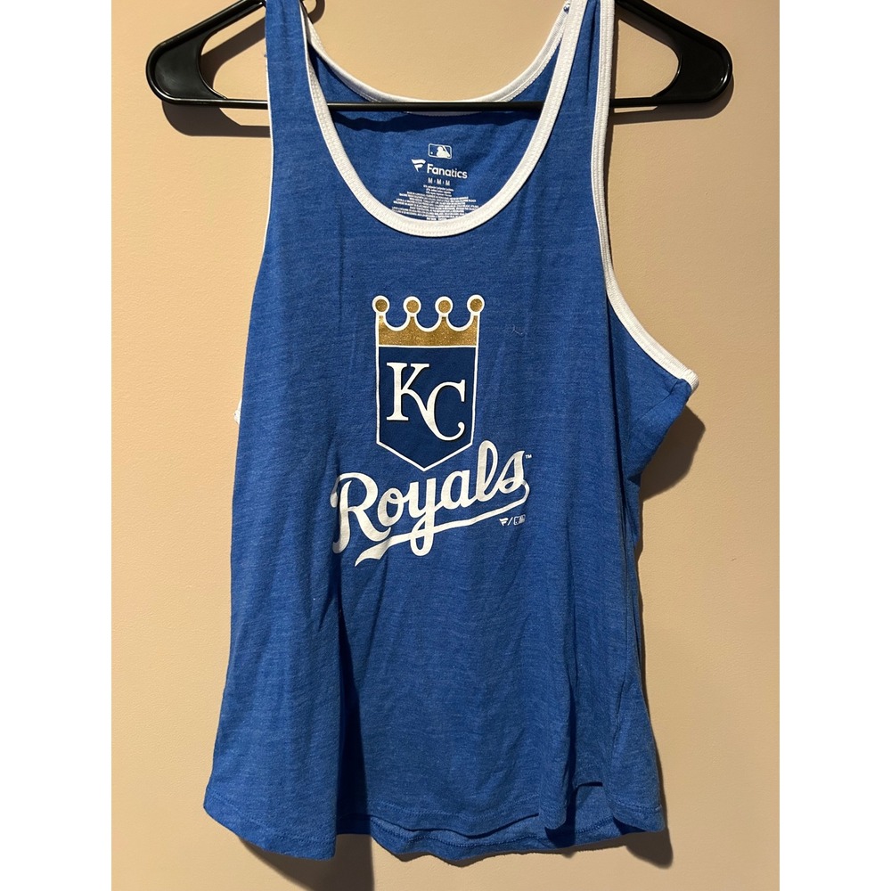 Fanatics Kansas City Royals Royal Blue KC Graphic Tank Top Womens Medium